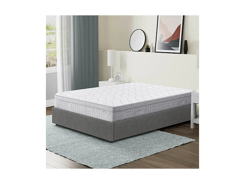 Matelas 160x200 cm ep 25 cm ressorts ensachés + mousses de confort, bords renforcés - THENEST