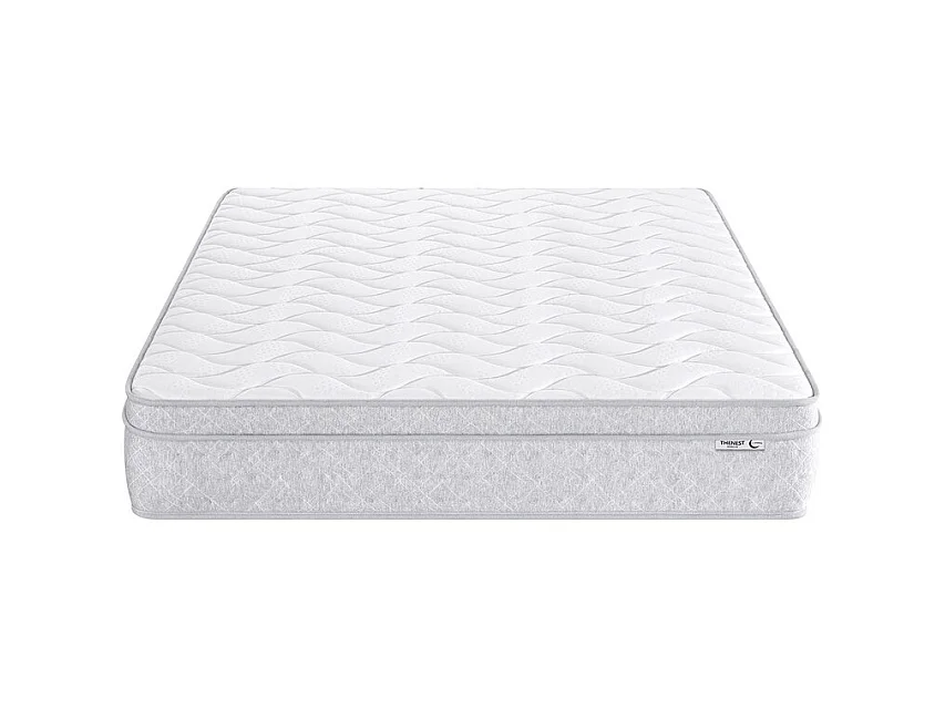 Matelas 160x200 cm ep 25 cm ressorts ensachés + mousses de confort, bords renforcés - THENEST