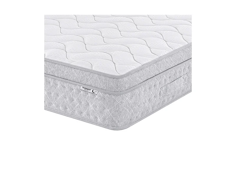 Matelas 160x200 cm ep 25 cm ressorts ensachés + mousses de confort, bords renforcés - THENEST