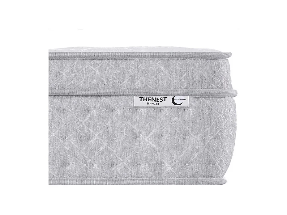 Matelas 160x200 cm ep 25 cm ressorts ensachés + mousses de confort, bords renforcés - THENEST