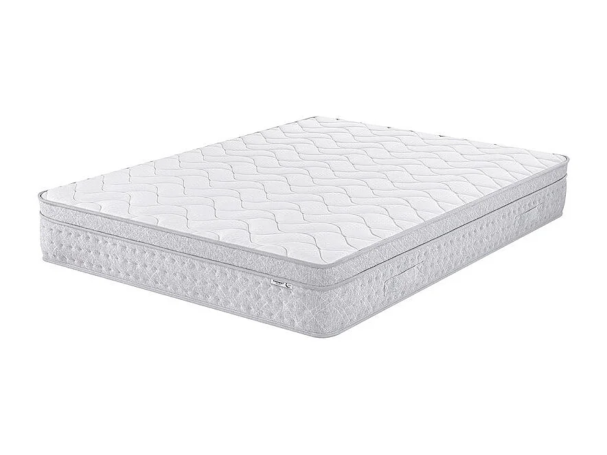 Matelas 160x200 cm ep 25 cm ressorts ensachés + mousses de confort, bords renforcés - THENEST