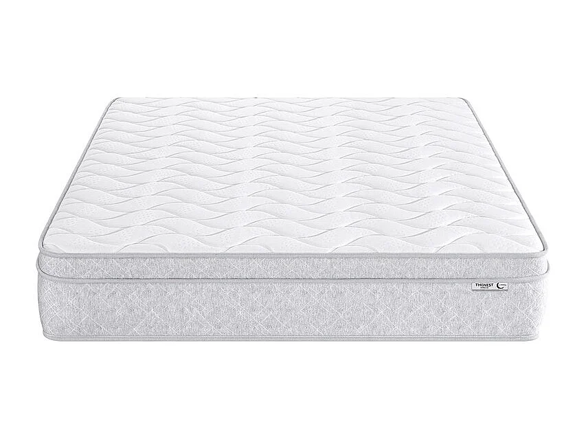 Matelas 160x200 cm ep 25 cm ressorts ensachés + mousses de confort, bords renforcés - THENEST