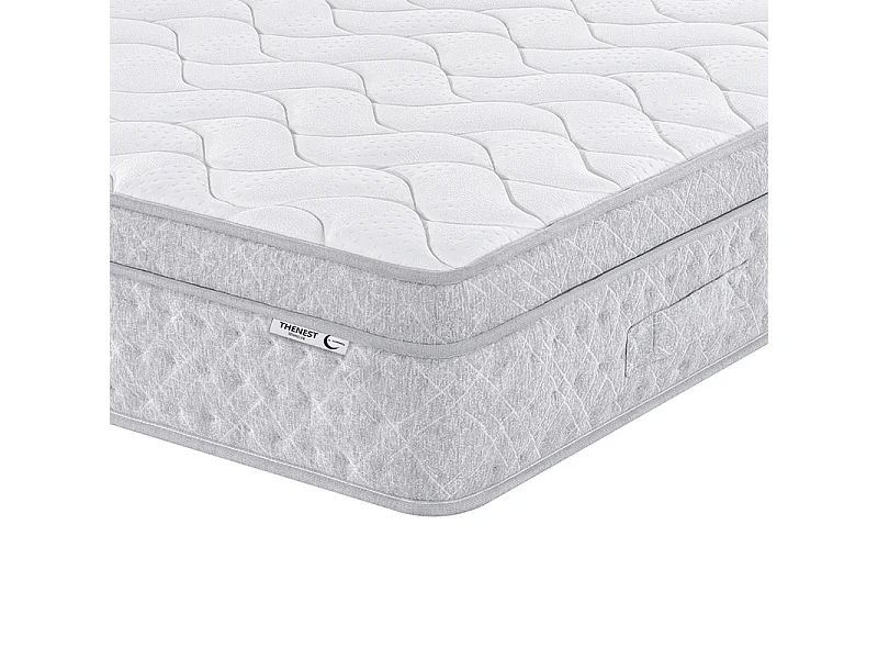 Matelas 160x200 cm ep 25 cm ressorts ensachés + mousses de confort, bords renforcés - THENEST
