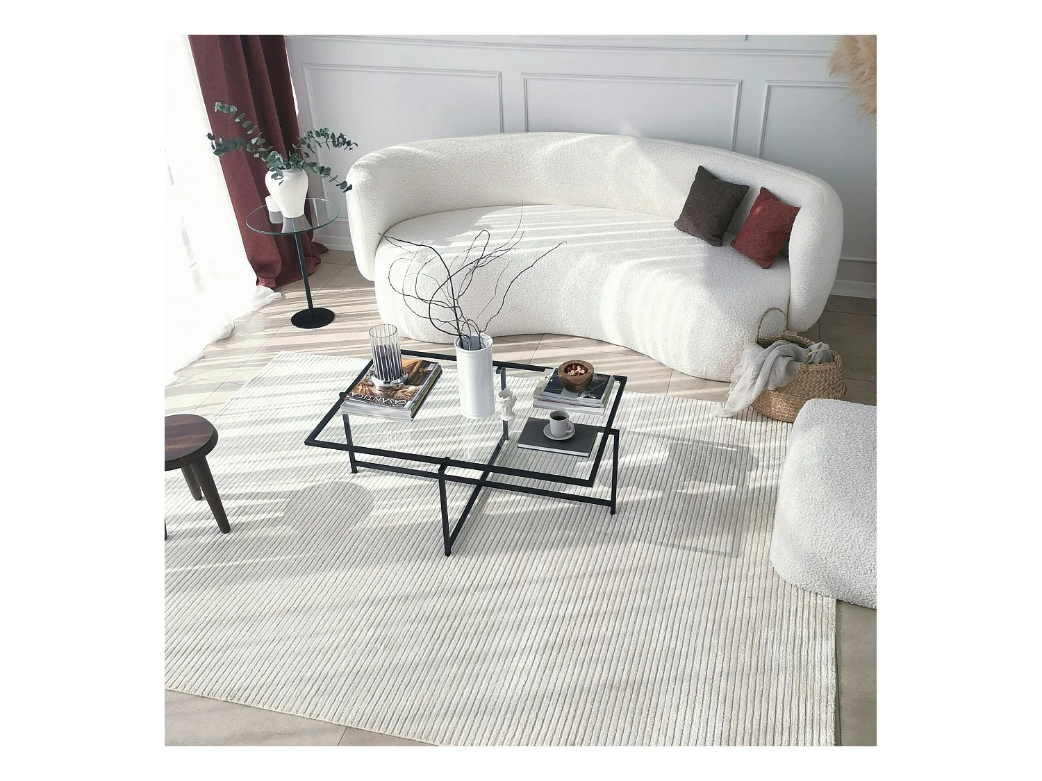 Table basse verre & métal noir - design minimaliste TULUM