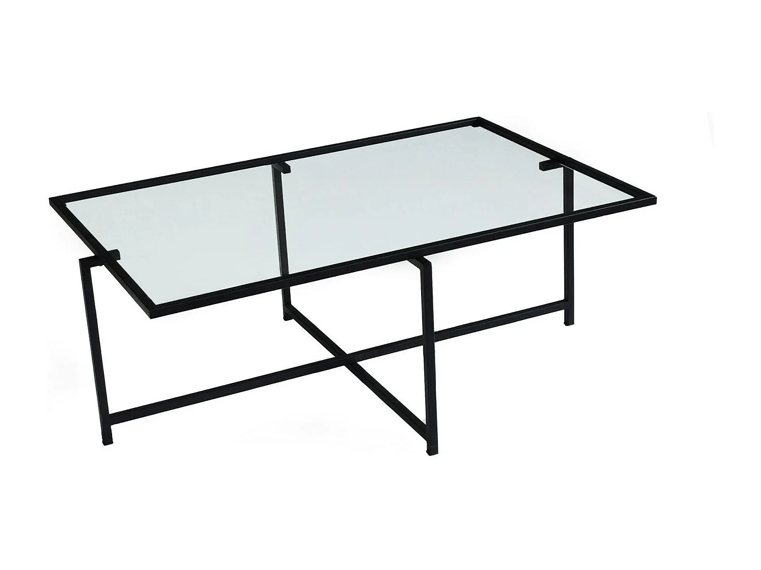 Table basse verre & métal noir - design minimaliste TULUM