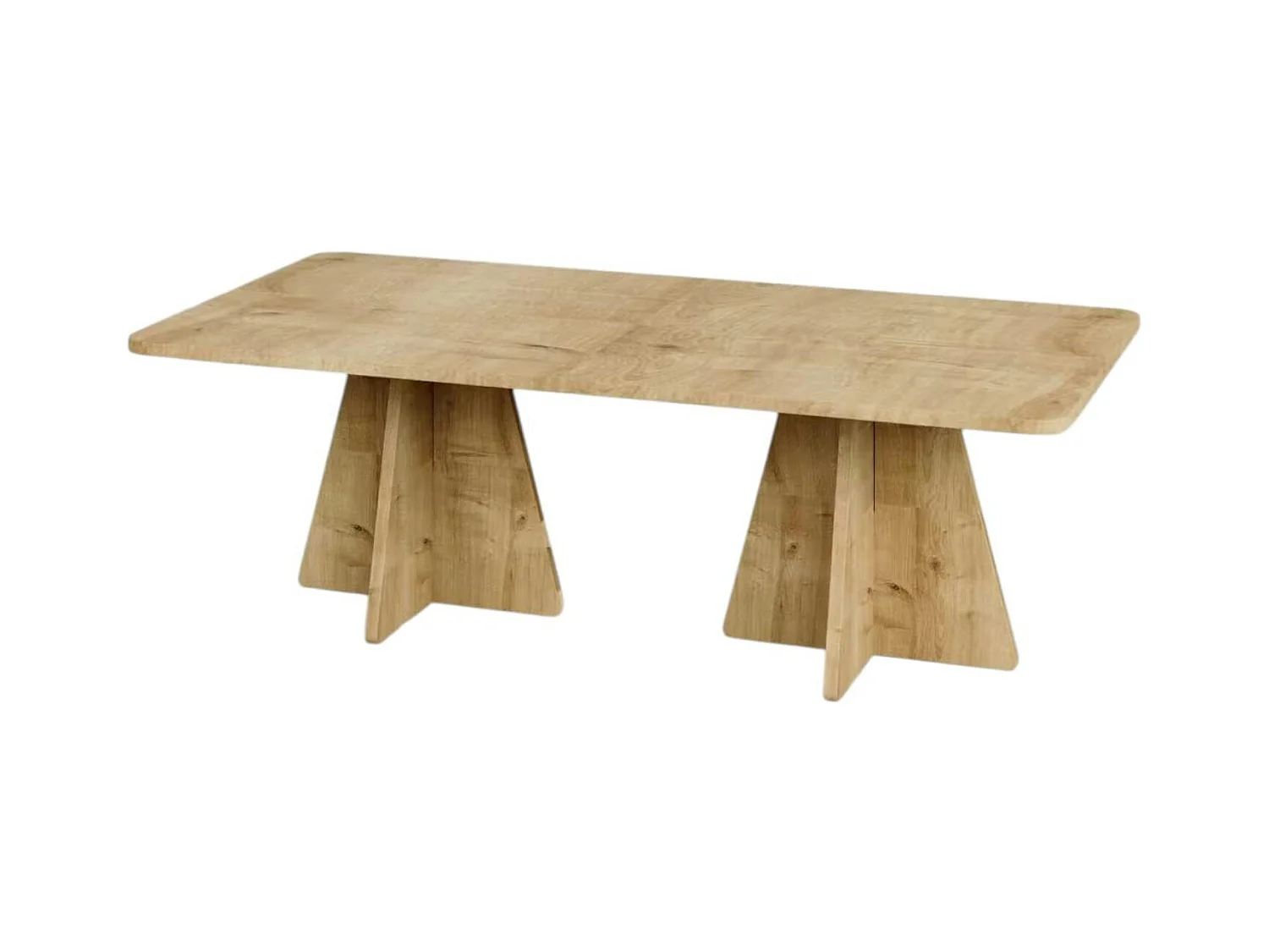 Table basse design effet chêne avec pieds trapèze MARFA