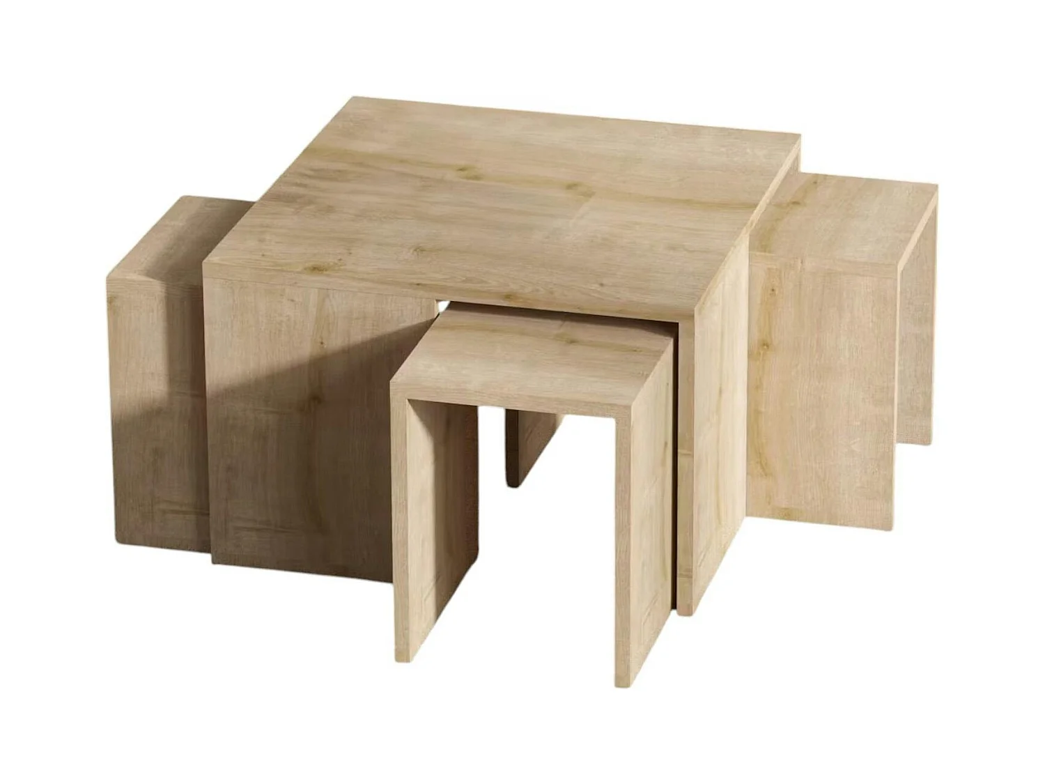 Table basse gigogne effet chêne - 5 pièces MARFA