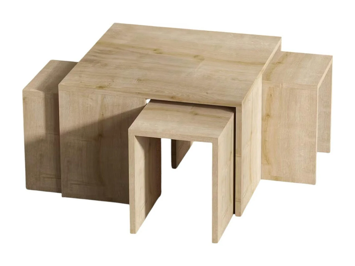 Table basse gigogne effet chêne - 5 pièces MARFA