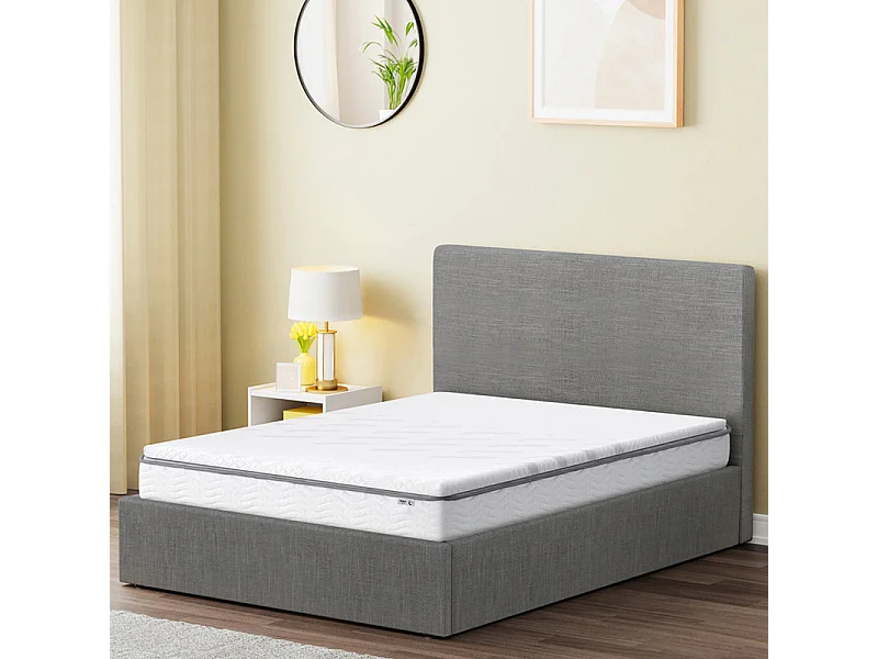 Surmatelas 140x190 cm ep 5,3 cm mousse mémoire de forme, housse stretch déhoussable, base antidérapante - PLUME