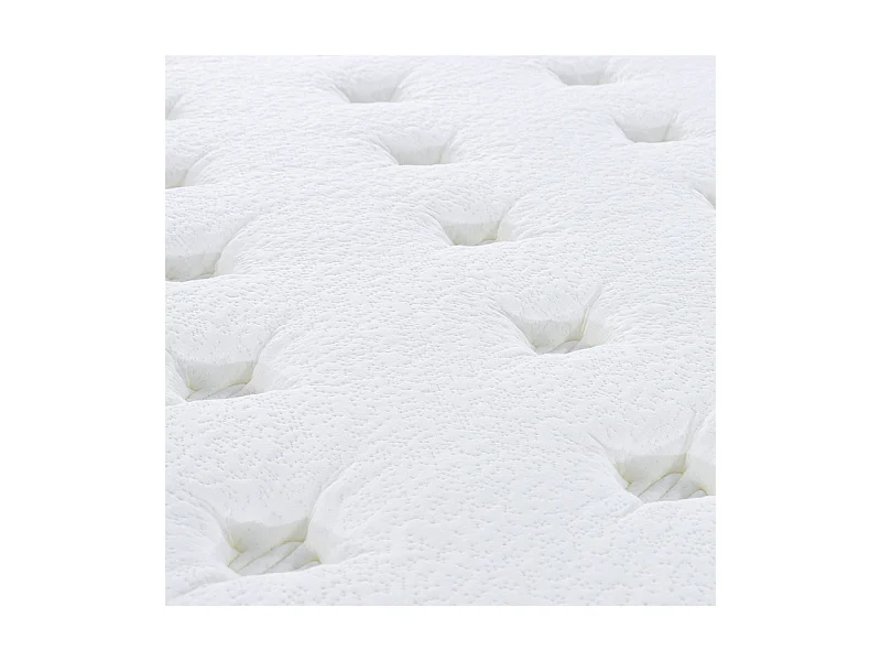 Matelas 160x200 cm ep 35 cm ressorts ensachés 3 zones + mousse mémoire, coutil bambou, bords renforcés - LASUITE