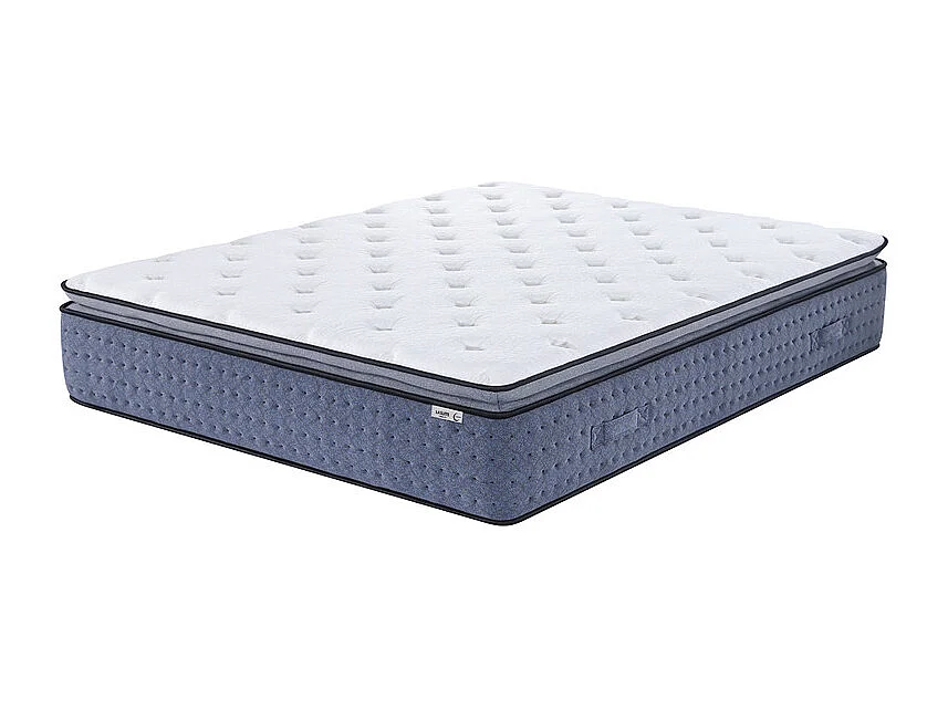 Matelas 160x200 cm ep 35 cm ressorts ensachés 3 zones + mousse mémoire, coutil bambou, bords renforcés - LASUITE