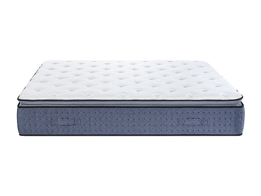 Matelas 160x200 cm ep 35 cm ressorts ensachés 3 zones + mousse mémoire, coutil bambou, bords renforcés - LASUITE