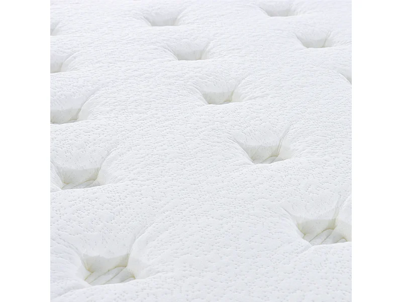 Matelas 160x200 cm ep 35 cm ressorts ensachés 3 zones + mousse mémoire, coutil bambou, bords renforcés - LASUITE