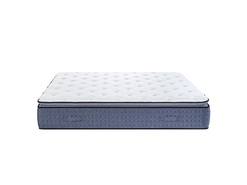 Matelas 160x200 cm ep 35 cm ressorts ensachés 3 zones + mousse mémoire, coutil bambou, bords renforcés - LASUITE