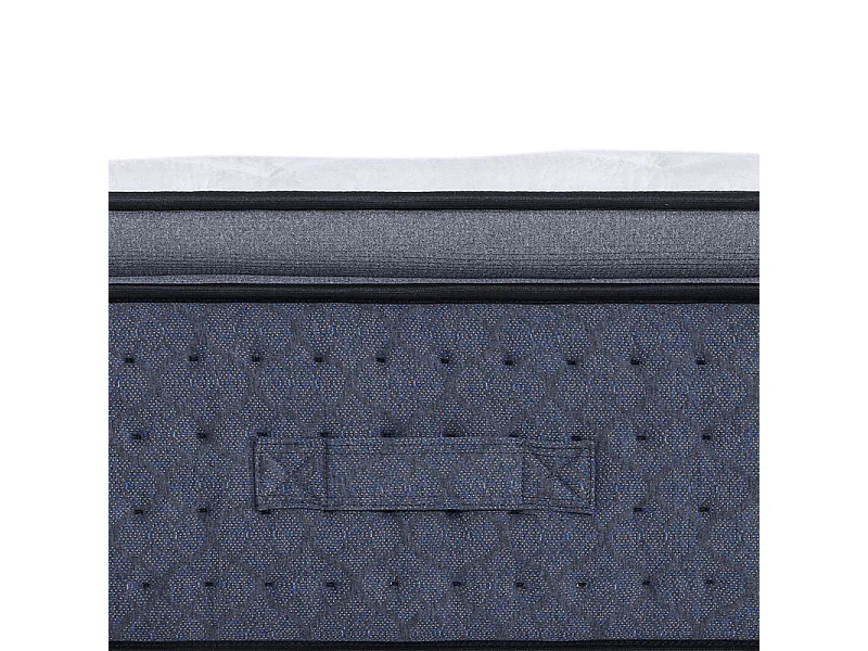 Matelas 160x200 cm ep 35 cm ressorts ensachés 3 zones + mousse mémoire, coutil bambou, bords renforcés - LASUITE