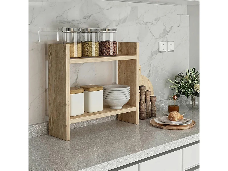 Etagère cuisine à poser effet pin - 2 niveaux MARFA