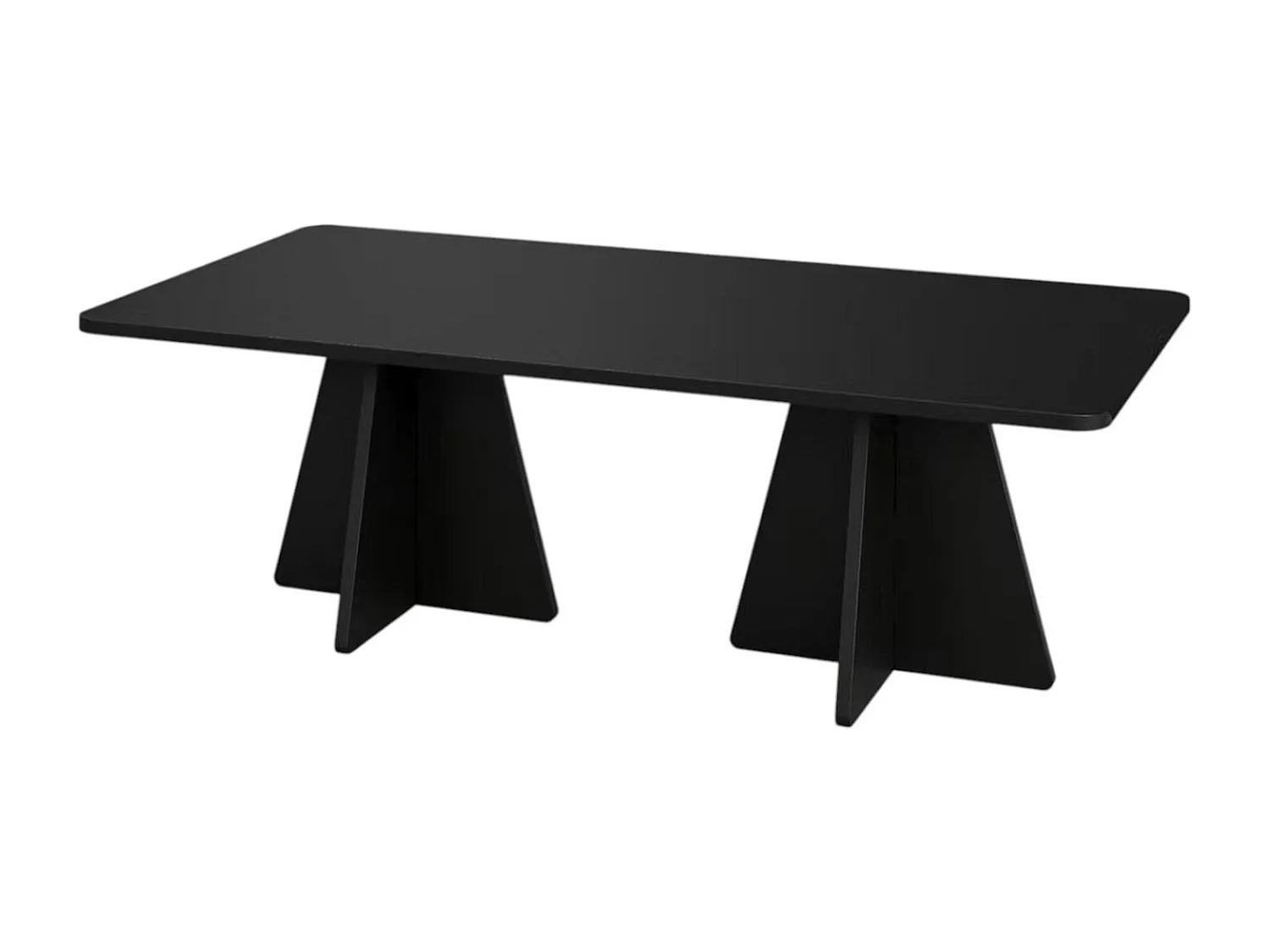 Table basse noire design avec pieds trapèze MARFA