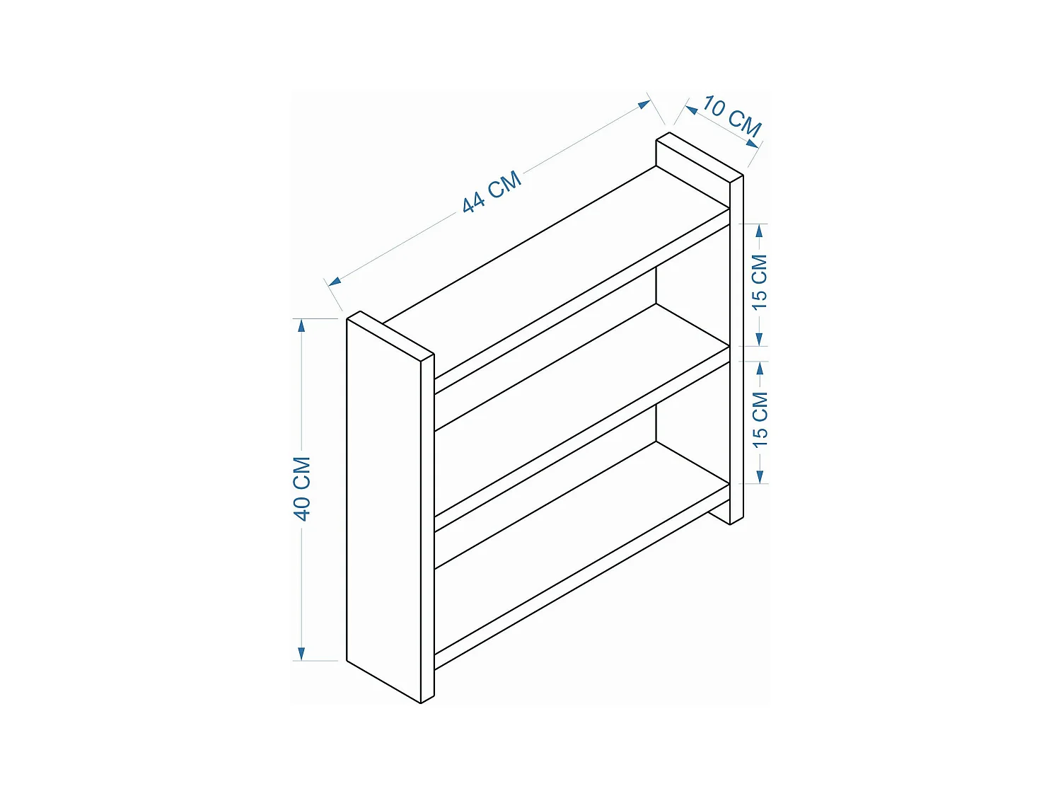 Etagère cuisine à poser effet noyer clair - 3 niveaux MARFA