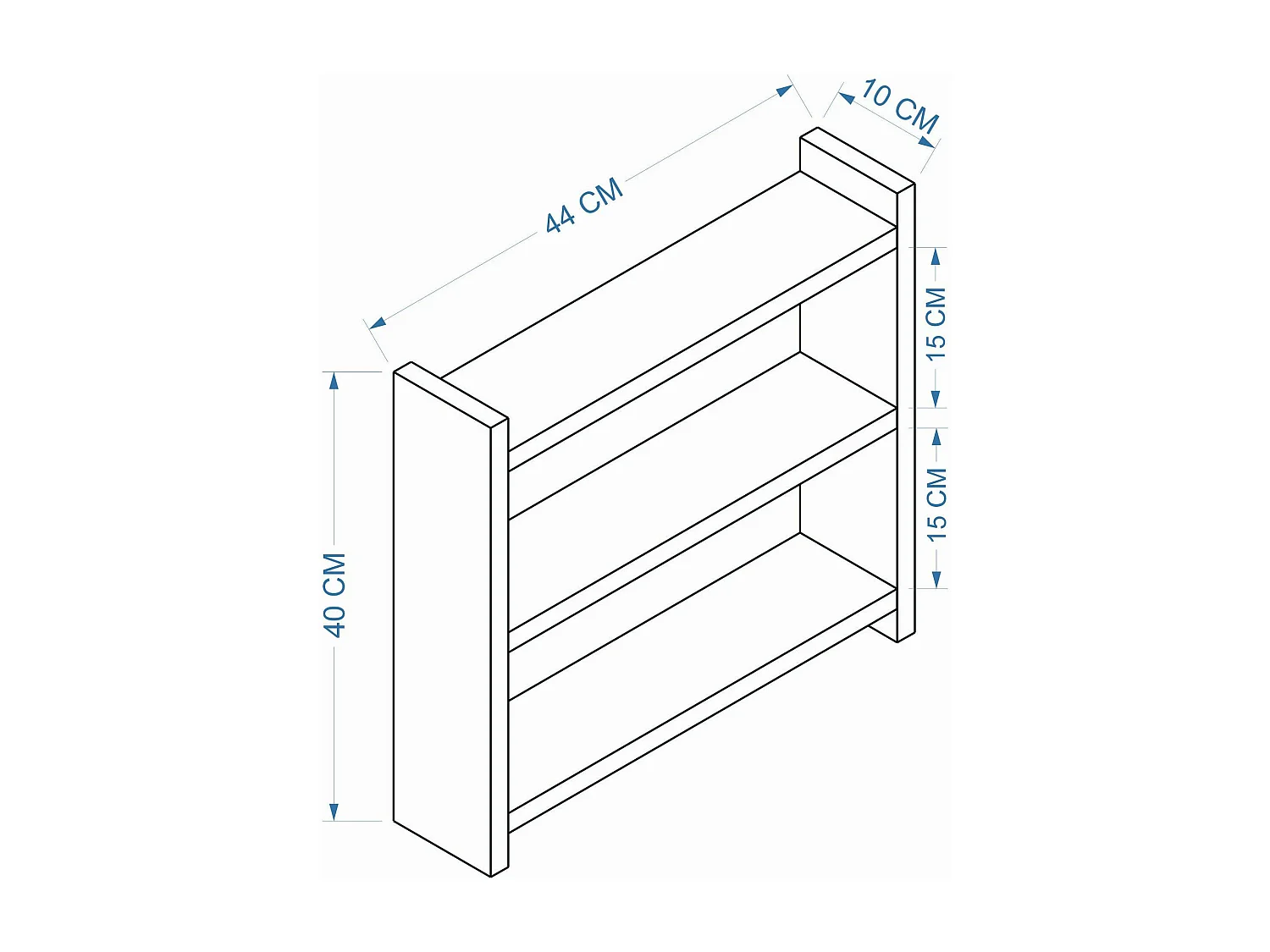 Etagère cuisine à poser effet noyer clair - 3 niveaux MARFA