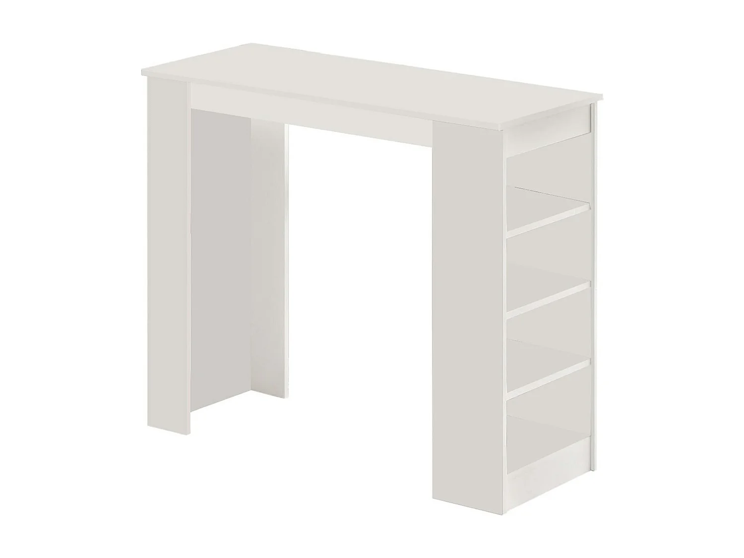 Table haute blanche cuisine avec étagères intégrées MARFA