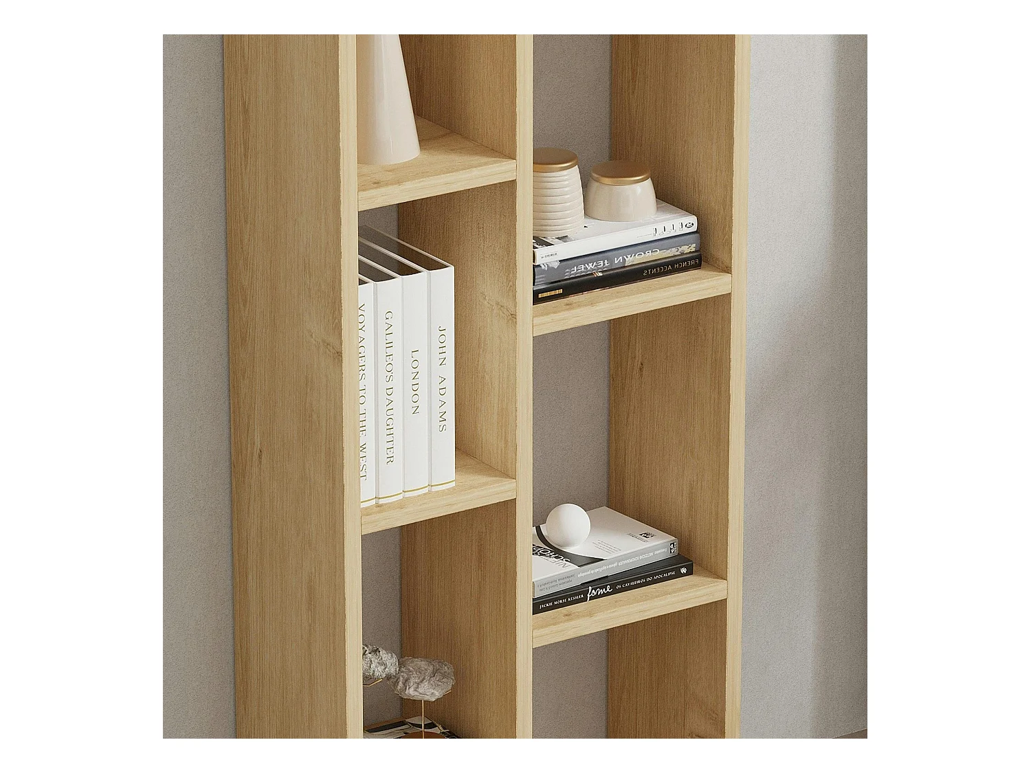 Bibliothèque colonne effet bois de chêne clair MARFA