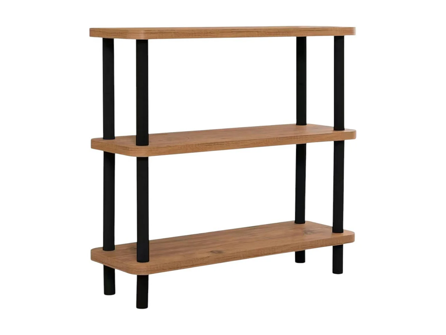 Bibliothèque basse structure noire - 3 niveaux MARFA