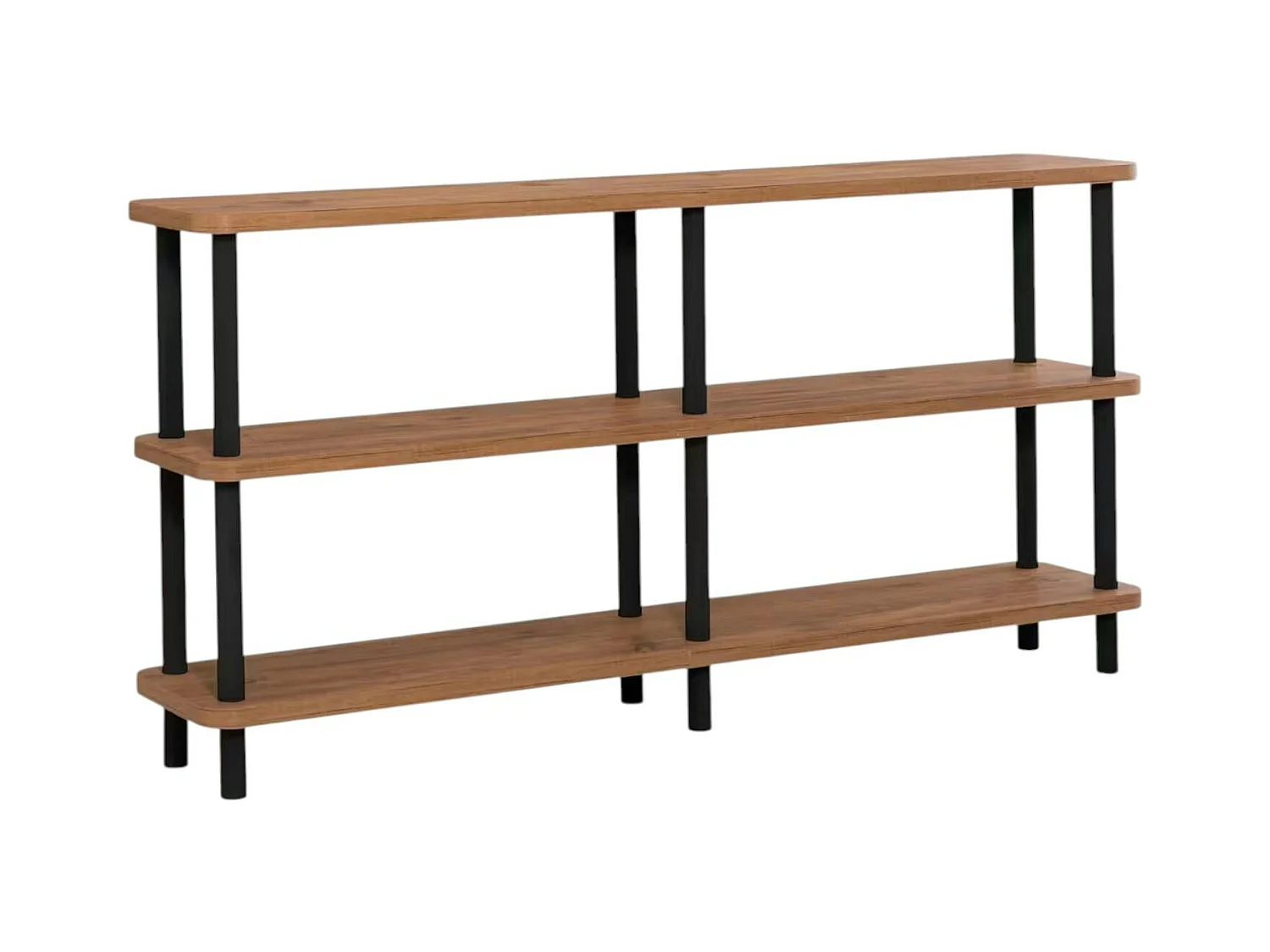 Bibliothèque basse structure noire - 3 niveaux, 150 cm MARFA