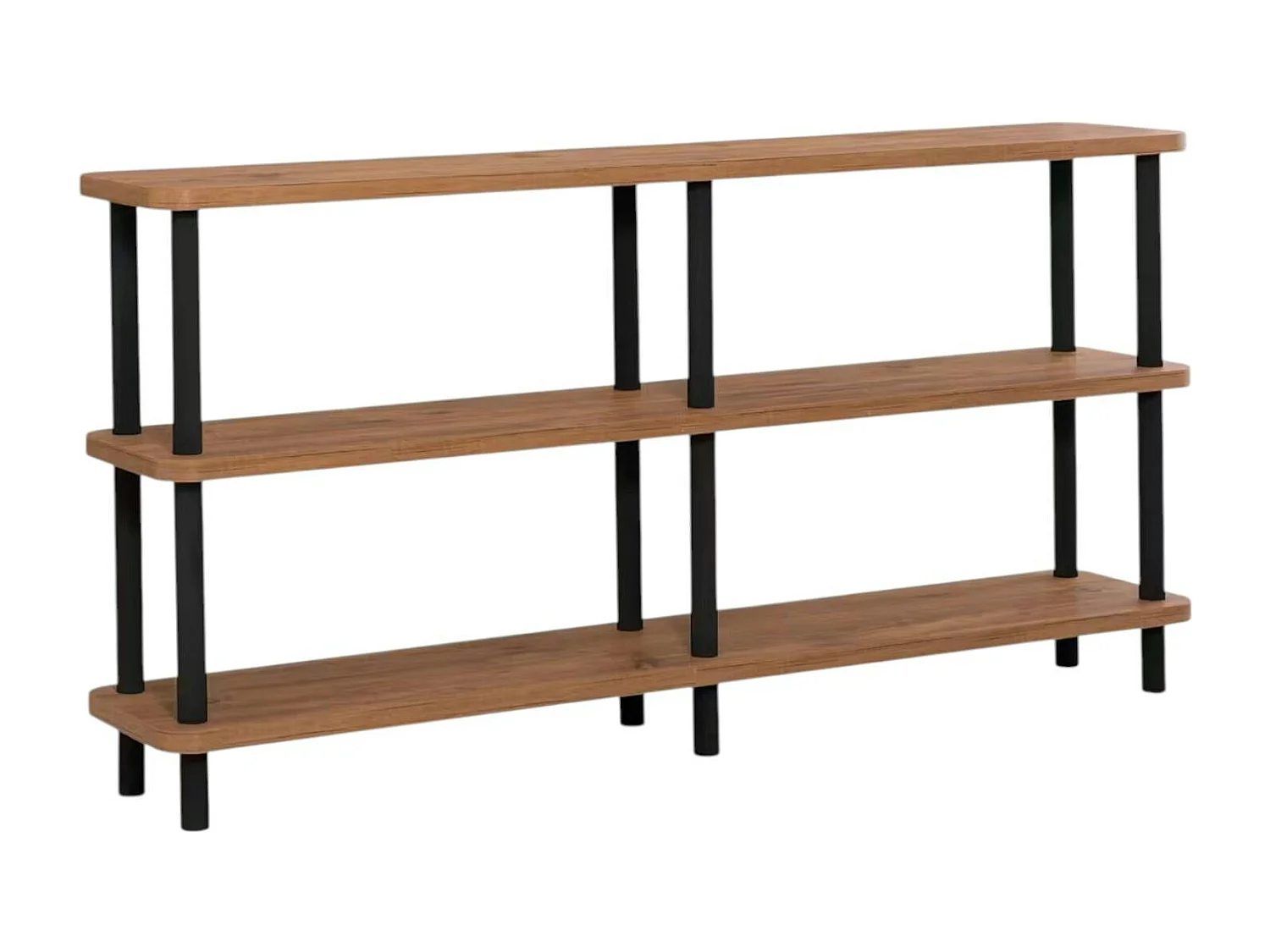 Bibliothèque basse structure noire - 3 niveaux, 150 cm MARFA