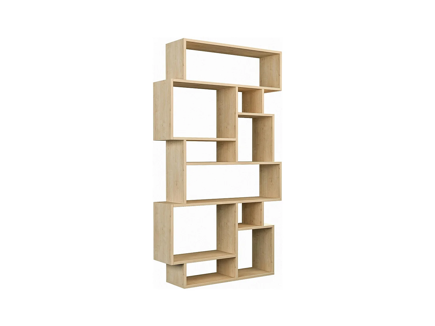 Bibliothèque effet chêne design à étagères décalées MARFA