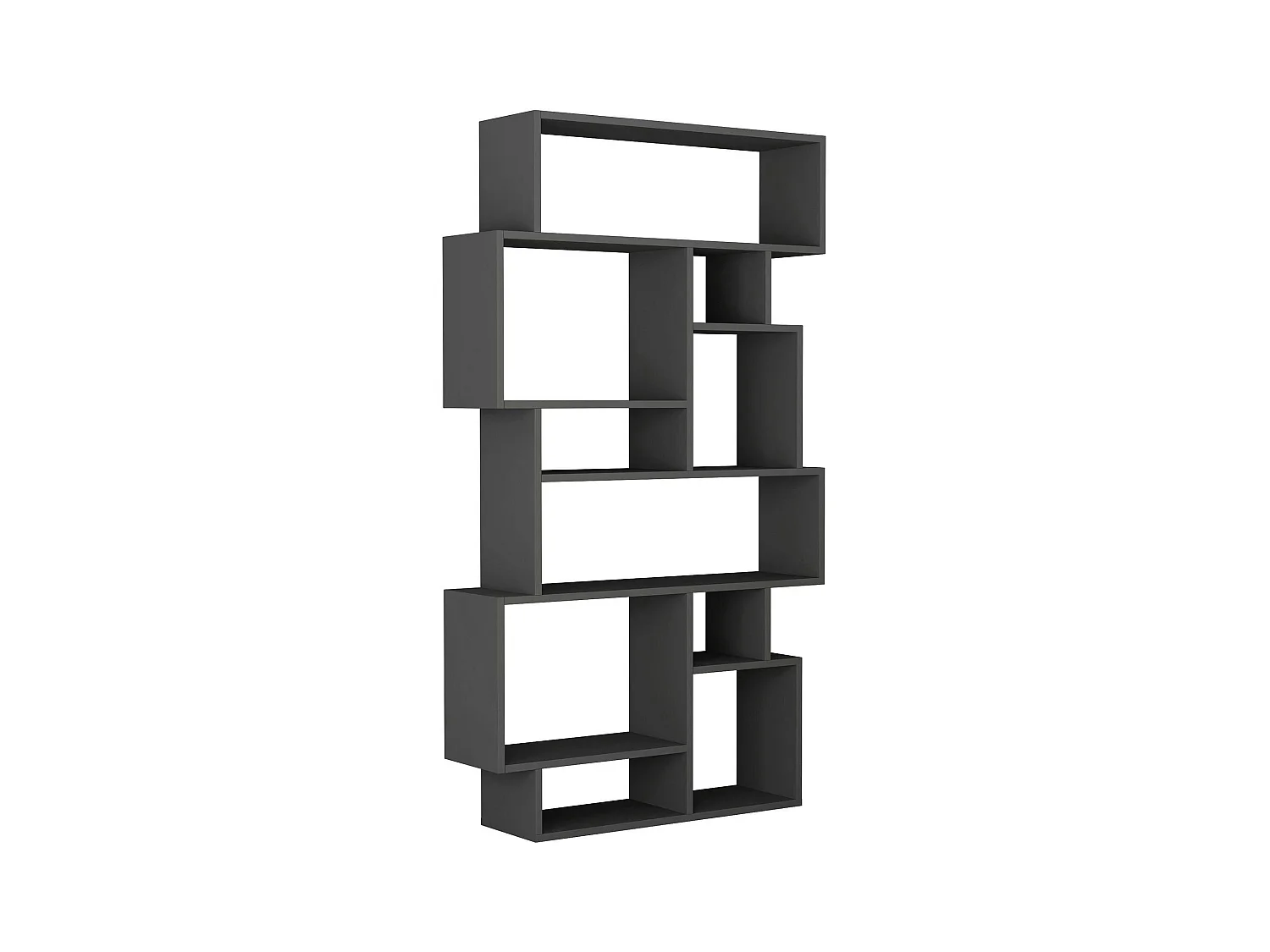 Bibliothèque gris foncé design à étagères décalées MARFA