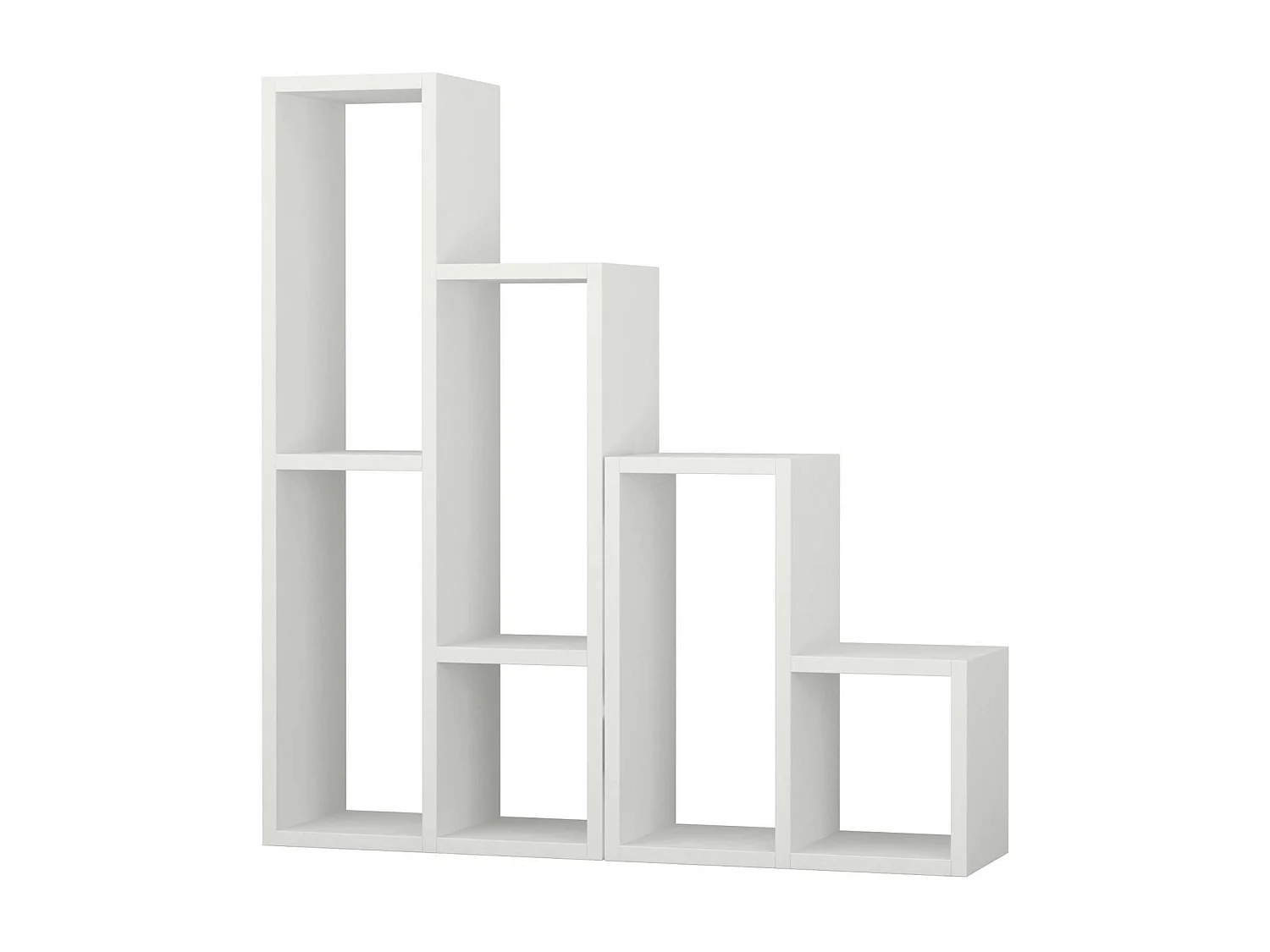 Bibliothèque escalier blanche à niches ouvertes MARFA