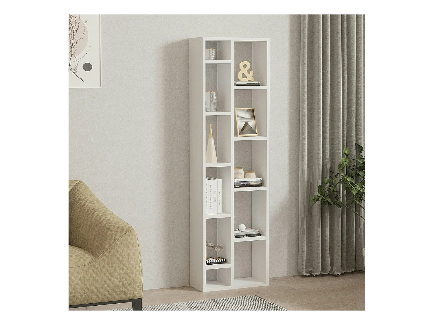 Bibliothèque colonne blanche - 11 niches ouvertes MARFA