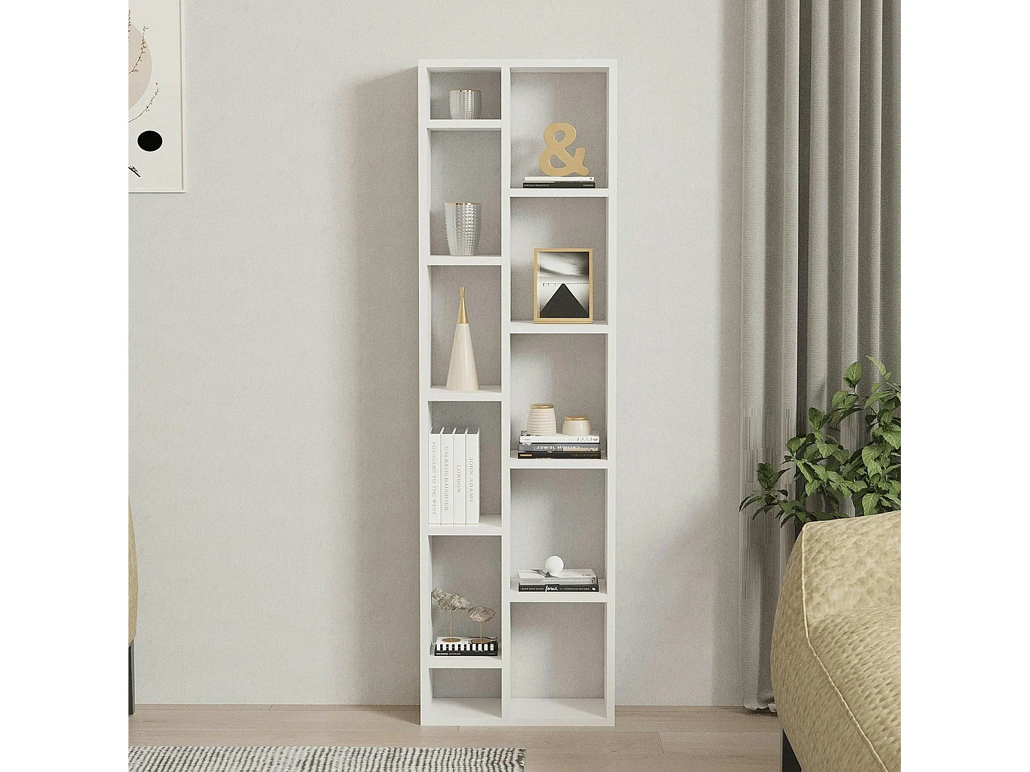 Bibliothèque colonne blanche - 11 niches ouvertes MARFA