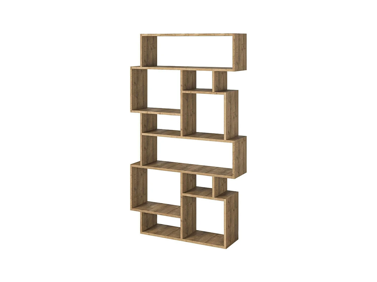 Bibliothèque design effet pin à étagères décalées MARFA