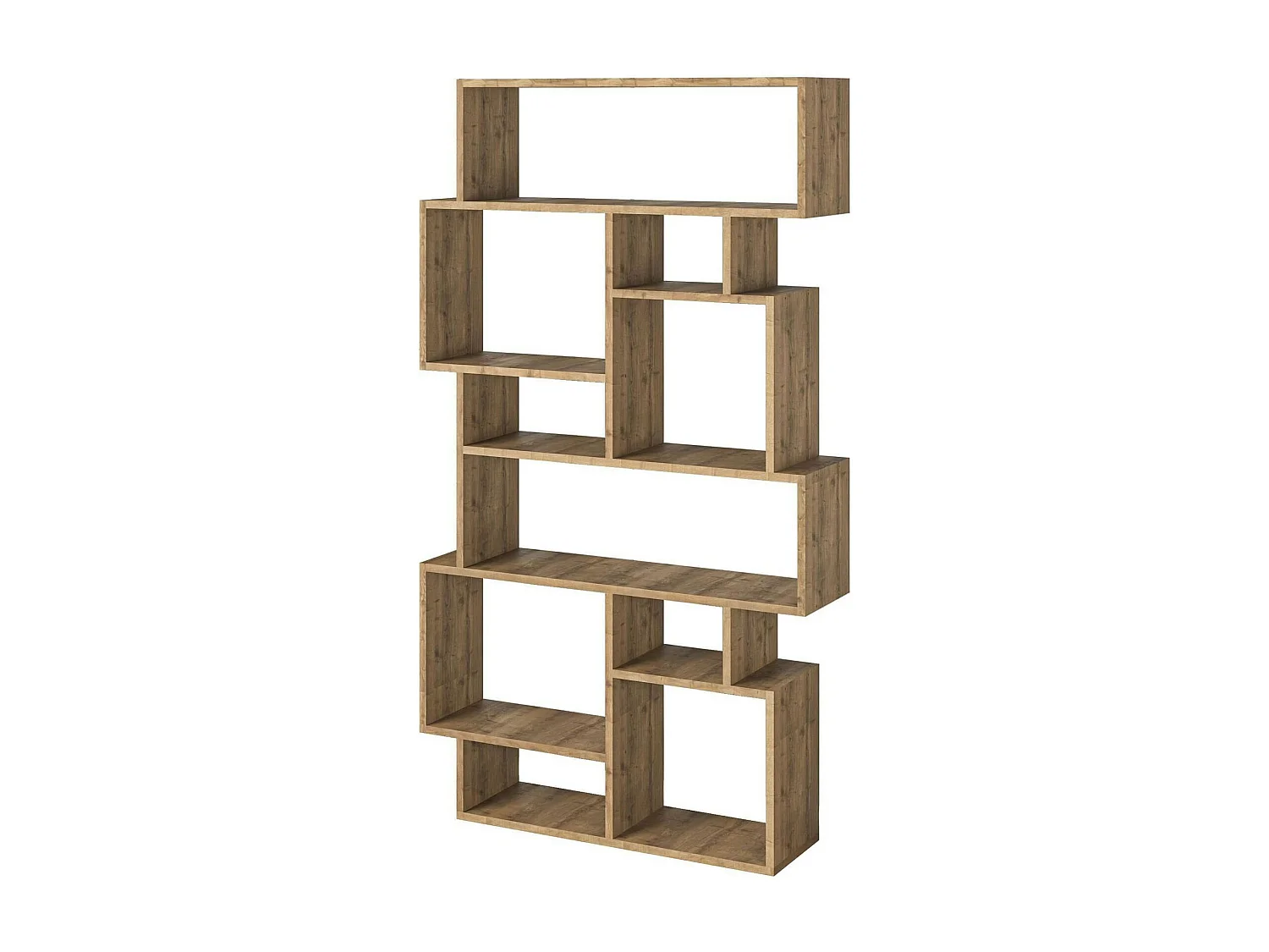 Bibliothèque design effet pin à étagères décalées MARFA