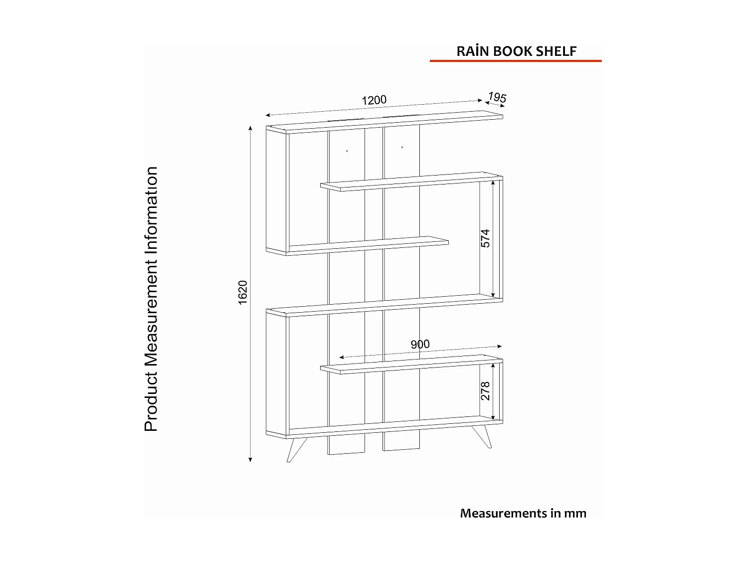 Bibliothèque moderne labyrinthe - blanc et effet noyer MARFA