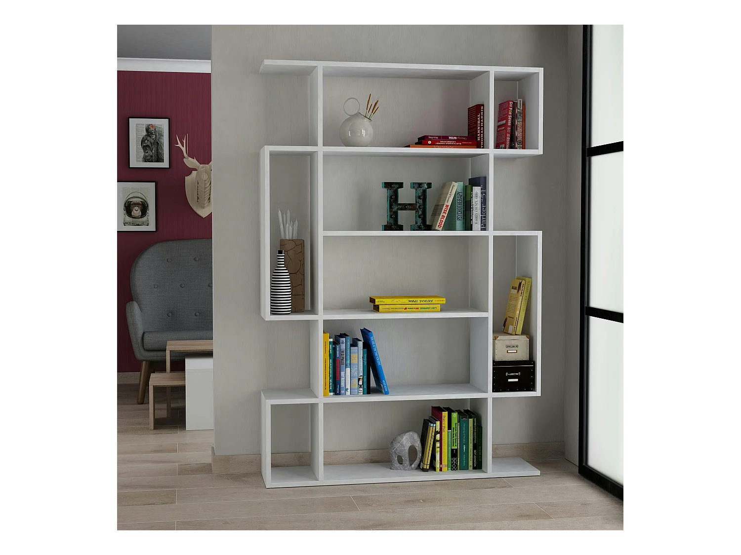 Bibliothèque blanche labyrinthe - style design MARFA