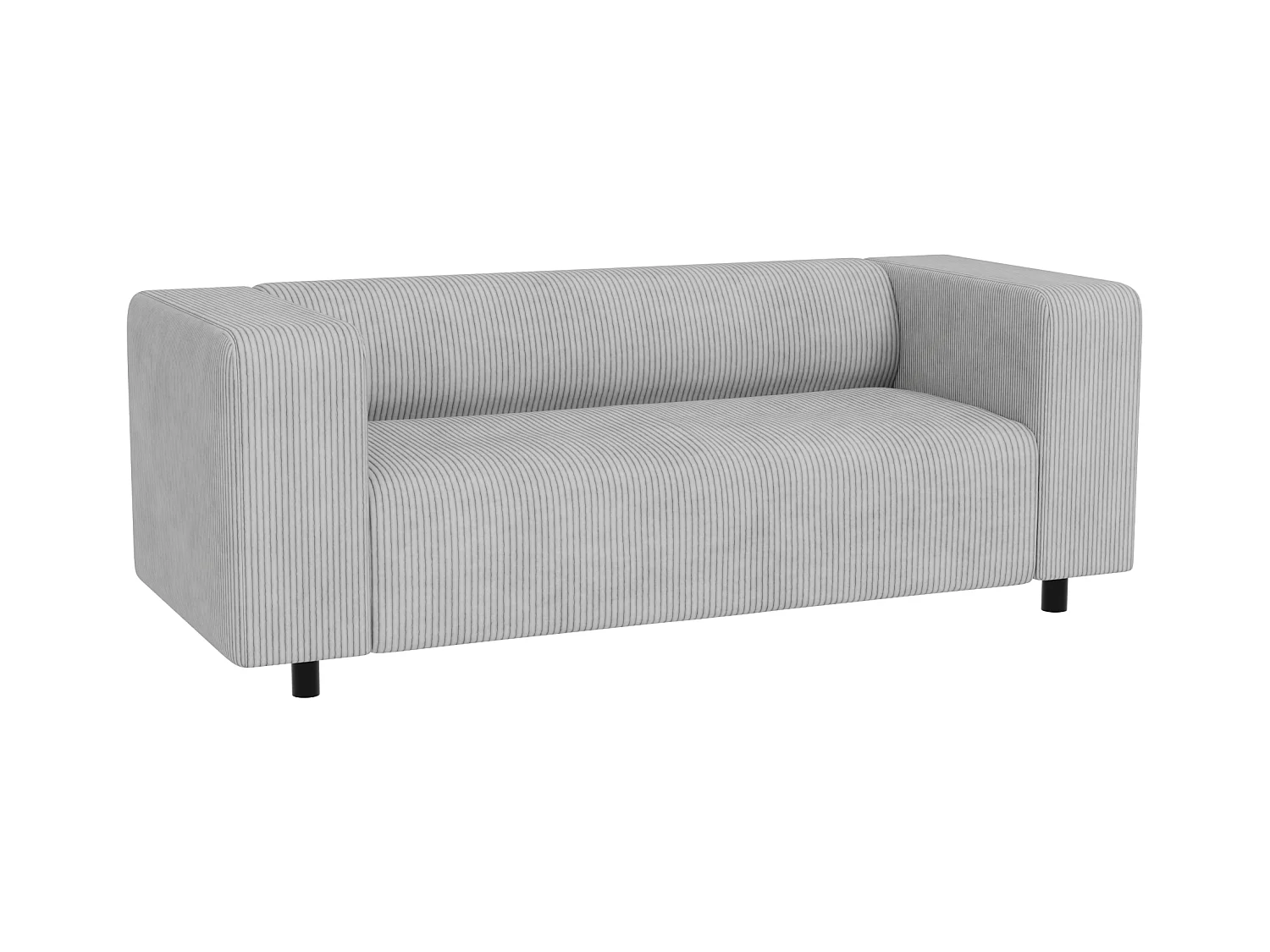 Ensemble de sièges moderne 2+1 en velours côtelé gris clair avec assise confortable THORA