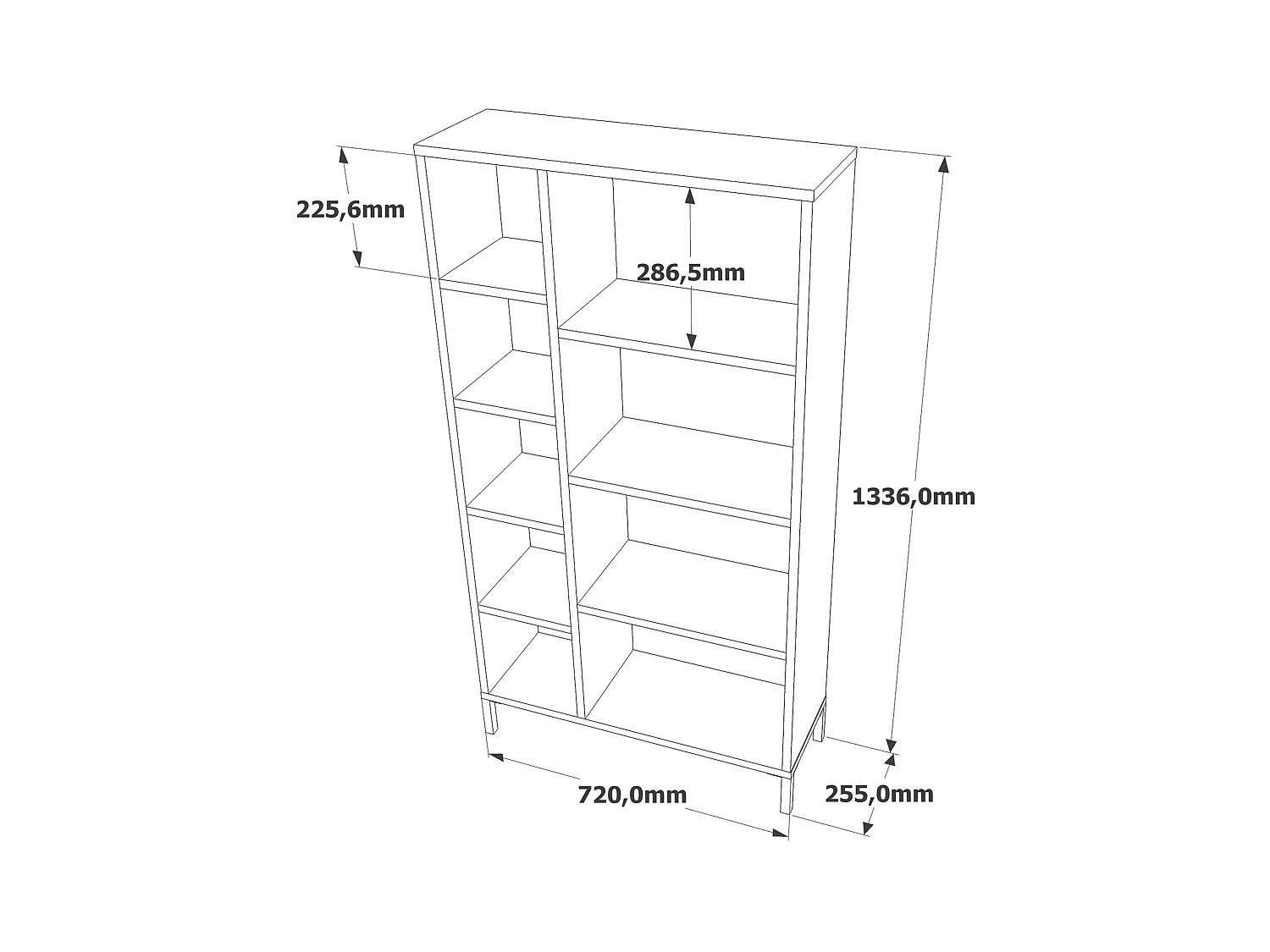 Bibliothèque moderne gris foncé et effet pin MARFA