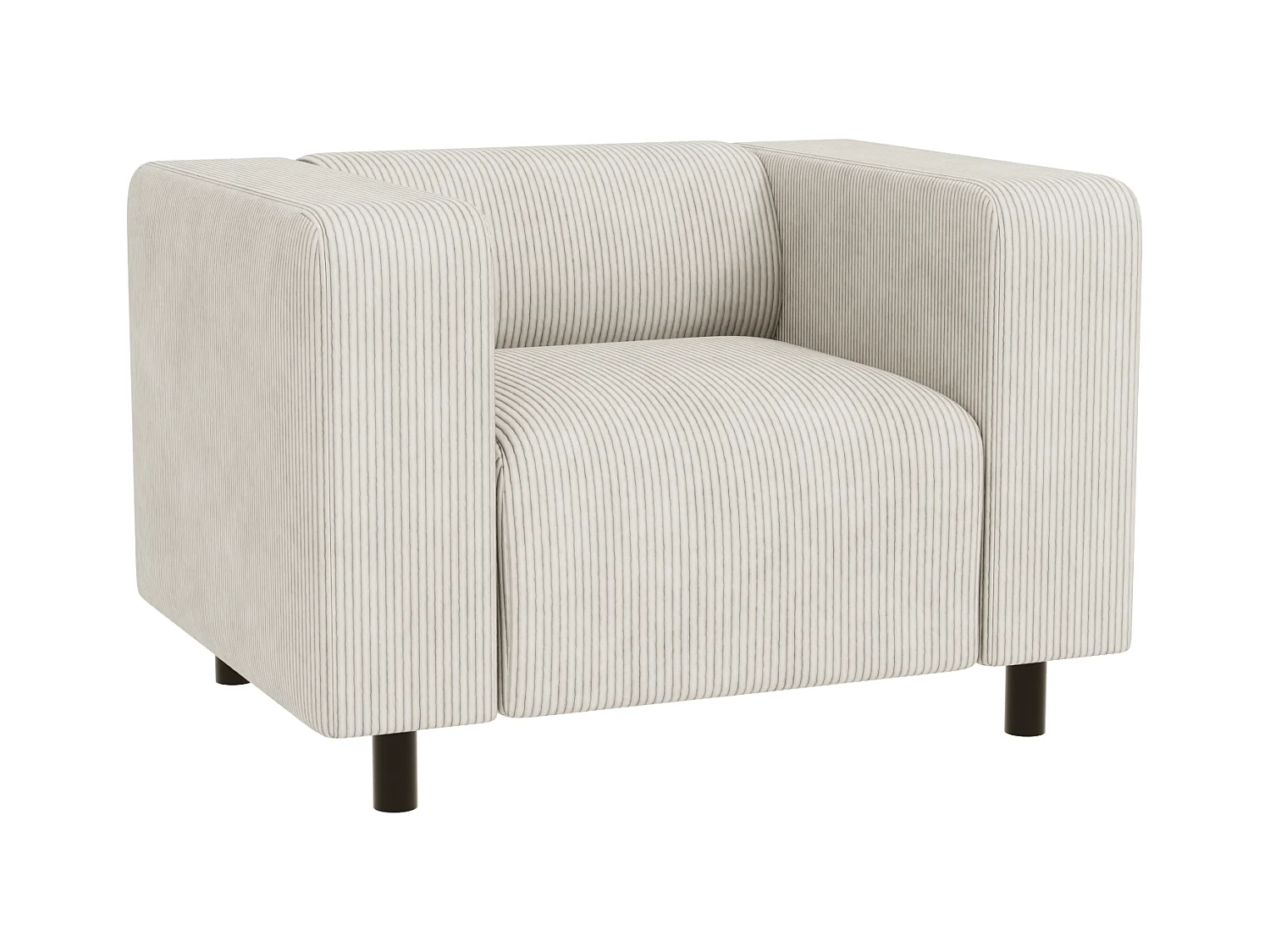 Ensemble de sièges moderne 3+1 en velours côtelé beige avec assise confortable THORA