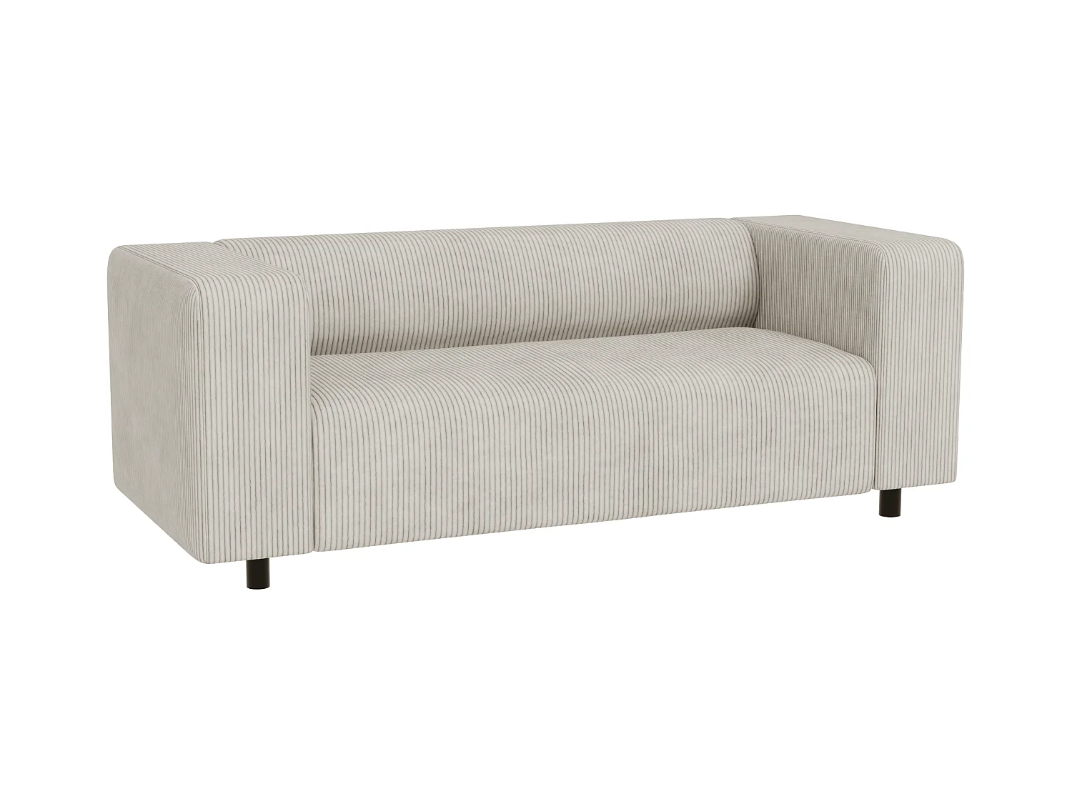 Ensemble de sièges moderne 2+1 en velours côtelé beige avec assise confortable THORA