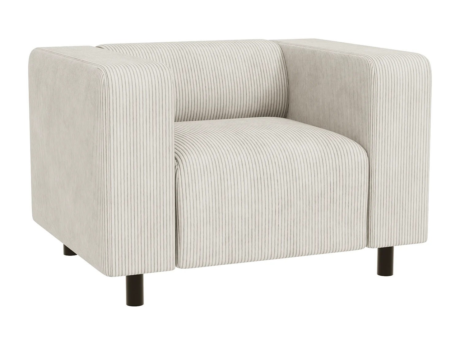 Ensemble de sièges moderne 2+1 en velours côtelé beige avec assise confortable THORA