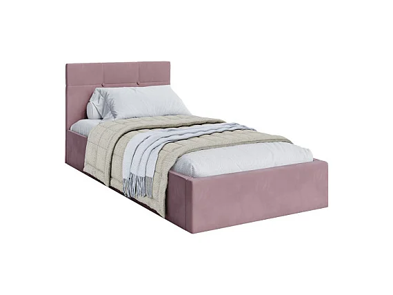 Lit coffre RINO 90 x 200 cm - Sommier inclus Rose pâle