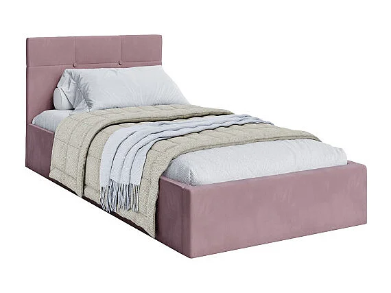 Lit coffre RINO 90 x 200 cm - Sommier inclus Rose pâle