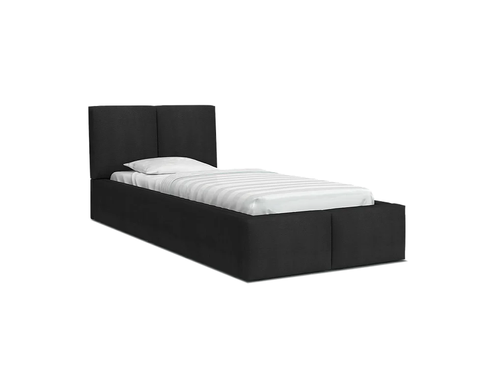 Lit coffre Tesia 90x200  - Sommier inclus Noir