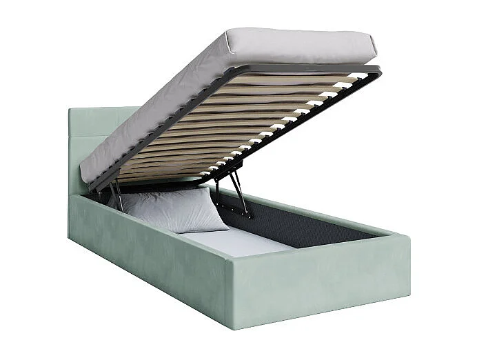 Lit coffre RINO 90 x 200 cm - Sommier inclus Mint