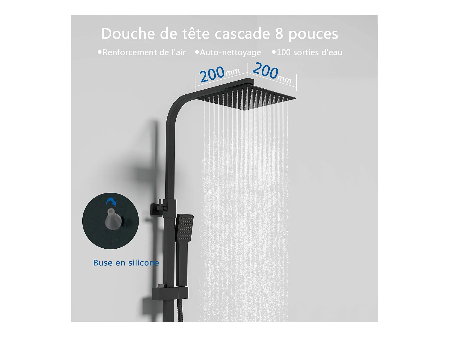 Colonne de Douche AICA avec Mitigeur Thermostatique 38 °C Laiton & Inox