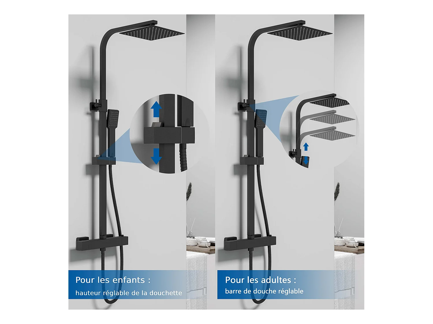 Colonne de Douche AICA avec Mitigeur Thermostatique 38 °C Laiton & Inox