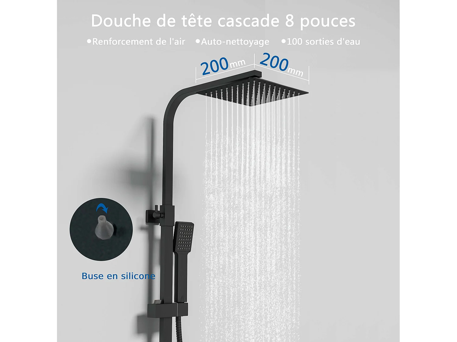Colonne de Douche AICA avec Mitigeur Thermostatique 38 °C Laiton & Inox