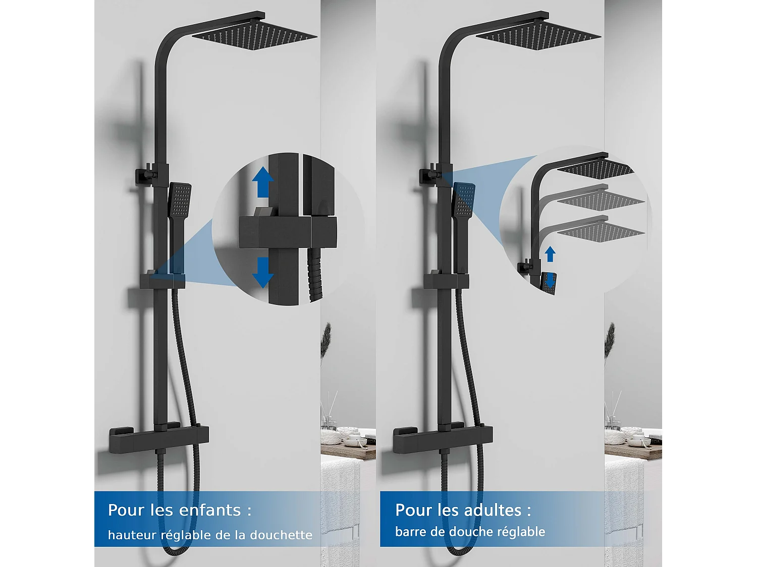 Colonne de Douche AICA avec Mitigeur Thermostatique 38 °C Laiton & Inox